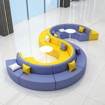 Training Institutions Lounge Lobby Company 4s Shop Arched Sales Office Business Casual Office Sofa Tea Table Combinations