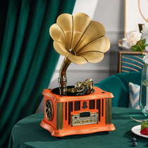 Retro Gramophonic Machine Mini Antique Swing Piece Eurostyle Old-style Electric Singing Machine Creative Gift Bluetooth Small Sound