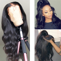  Front lace wig female long curly hair European and American wig lace human hair body wave wigs