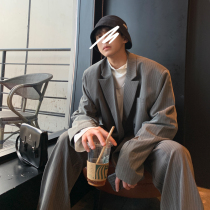 Spring and autumn casual suit mens suit Korean version of the trend Ruffian handsome loose suit a set of tide wild 2021 New Coat