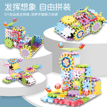 Hundred Electric building block gear rotating toy childrens puzzle set 4 Boys 3-6 years old
