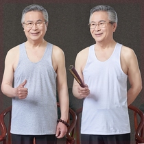 Old-fashioned vest mens cotton inside wear plus size loose summer two old man sweatshirt dad