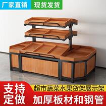 Multi-functional space-saving storage clothing store ladder Steel wood metal food store display table finishing bulk store