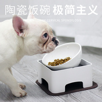Dog Bowl special bowl Beagle mouth short nose dog ceramic table flat face non-slip shoe basin pet supplies