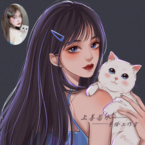 Hand-painted Avatar custom drawing Avatar manuscript cartoon design couple live photo WeChat avatar design