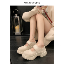 French Retro 2023 new pine - pine - soled small white shoes sweet cool - solid magic with canvas Marie Jane shoes