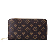 New mens long zip hand zipped handbag with dark gallets multi-position large banknote leather bag printed money clip mobile phone bag