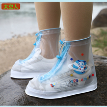儿童卡通炫色多彩雨鞋套独角兽加厚男童防雨水小恐龙女童雨天鞋套