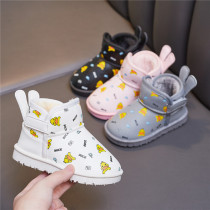 Children's snow boots winter boys and girls big children waterproof baby girls cotton shoes children boots warm padded cotton boots