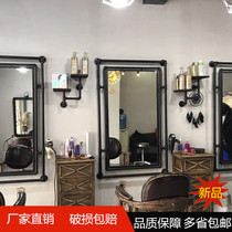 Hairdressing shop mirror table simple mirror iron Net red hair salon dedicated Barber Shop Mirror Mirror Chair
