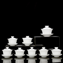 Ceramic size three only cover Bowl LOGO lettering two-dimensional code Tea House private custom advertising small gifts