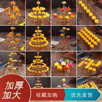 Ghee lamp holder Buddhism supplies Seven Star Buddhism Hall oil lamp 108 lotus flower Buddha for lamp stand long Ming candle holder