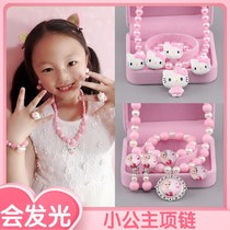 Children wear necklace childrens luminous necklace bracelet Princess little girl ring baby cute toy jewelry