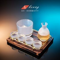 Japanese hammered wine bottle glass warm wine set home warm yellow wine hot wine hot pot White wine ice wine set