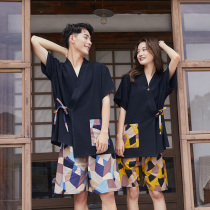 Sweat steam clothing cotton cardigan mens and womens love green sauna bath clothing cotton day is kimono thick material set massage pedicure