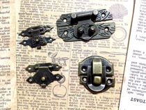 Bronze antique metal lock junk journal decorative material vintage hand account material buckle