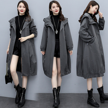 Large size trench coat women spring and autumn 2021 new long spring autumn leisure early autumn middle-aged mother coat