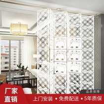 Screen curtain Living room partition wall Hanging decoration Small apartment Bedroom block simple soft curtain folding entrance