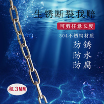3mm thick 304 stainless steel chain iron chain pet dog iron chain iron chain chandelier clothes iron chain thick chain