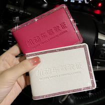 Motor vehicle drivers license holster goddess temperament creative Diamond driving license two-in-one girl drivers license protective cover