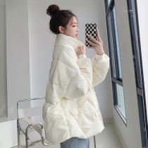 Pregnant women cotton clothes Winter late pregnancy plus velvet thick loose down bread clothing stand collar outside wear warm autumn winter coat