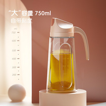 Yuen Long automatic opening and closing oil bottle leak-proof glass oil pot Household soy sauce bottle Kitchen pour oil artifact oil tank large