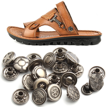 Summer round metal snap sandals rivet buckle Mens beach shoes button buckle Cool slippers button accessories