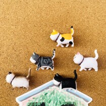 5 Creative cute three-dimensional cat cat cat pins felt Cork message board photo wall decoration I
