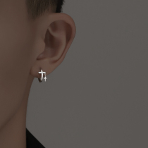 S925 Silver Ear Ring Ear Nail Male Tide Men American New Tide Individuality Double Decor Design Sensation Mens Ear Accessories