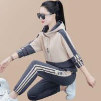 2023 Printed Sportswear Suit Womens Spring Autumn Tandem Hat Casual Wear Running Fitness Collage two-piece set