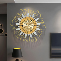 Post-modern light luxury hanging clock living room simple creative bedroom mute Nordic home restaurant wall decoration clock