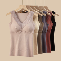 Sexy Lace No marks heat close to bottom Tight Warm-up Warm Blouse Dsuede Plus Suede Thickened Warm Underwear Vest