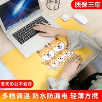 Heated mouse pad oversized heating table mat for male and female students writing office computer desktop heating pad