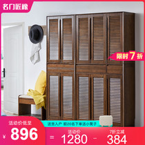 High shoe cabinet home door New 2021 explosive solid wood large capacity porch cabinet balcony locker high vertical