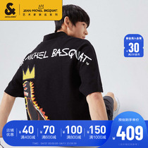 Jack Jones Summers new mens Basquiat joint trend small crown letter overturning POLO-SHIRT