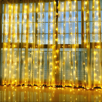 Lantern flashing lights string lights Full of Sky star lights anchor room bedroom home Net red decorative curtain waterfall ice strip lights