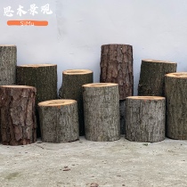 Solid Wood stump Natural stump Wooden Pier Pine Willow Pier Wood Dunzi Log stool Wood stool Wooden root Wood Pile