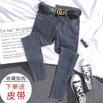 Thin jeans womens 2021 summer new high-waisted slim slim wild tight stretch small feet nine-point pants tide