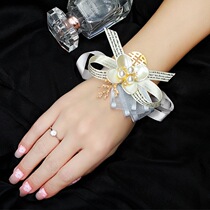 Bridesmaid wrist flower sister hand flower bride Mori Xiaoqing wedding wedding bracelet flower Korean style European Super fairy accessories