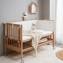 Forbeth beech crib stitching queen bed movable baby children's small bed solid wood lacquer-free multifunctional newborn