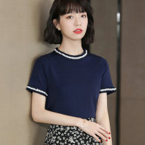 2021 summer new French elegant celebrity wind temperament Joker thin white fungus short sleeve T-shirt female
