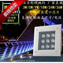 9W18W square LED buried light ground waterproof square 12W24W Wall Flower Bed outdoor embedded step light