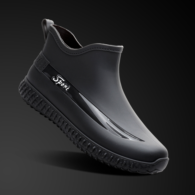 Rain shoes short tube men's anti-skid and wear-resistant fishing water shoes 2023 new men's plush rubber shoes waterproof rain boots