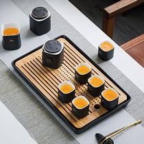  Ceramic tea set set Household light luxury kung fu dry brewing dual-use tea tray hand-held high-end tea gift custom LOGO