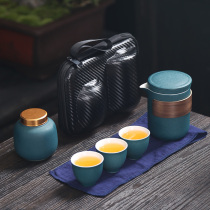 Quick cup One pot three cups anti-scalding ceramic travel Kung Fu tea portable outdoor travel simple gift customization
