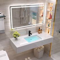 Hotel simple light luxury marble wash basin toilet wall washbasin bathroom wall type washbasin cabinet combination