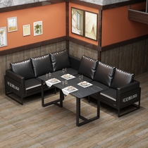 Industrial wind Iron Bar Bar clean cafe sofa deck Tavern restaurant milk tea shop table and chair combination set