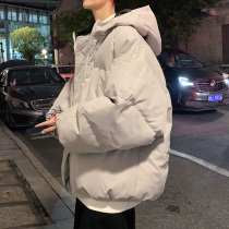 Hong Kong wind cotton-padded clothes mens winter thickened 2021 new large-size trend Joker winter bread cotton-padded jacket jacket
