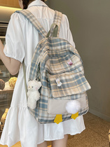 Small schoolbag ins Korean version of high school students plaid shoulder bag female summer cute girl backpack Harajuku ulzzang
