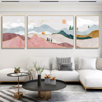 Living room decoration painting Sofa background wall hanging painting Nordic style simple modern mural Light luxury landscape triptych